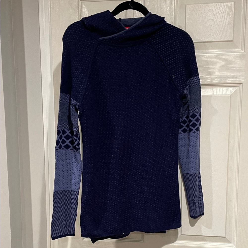 Krimson Klover Navy and Light Blue Cowl Neck Sweater